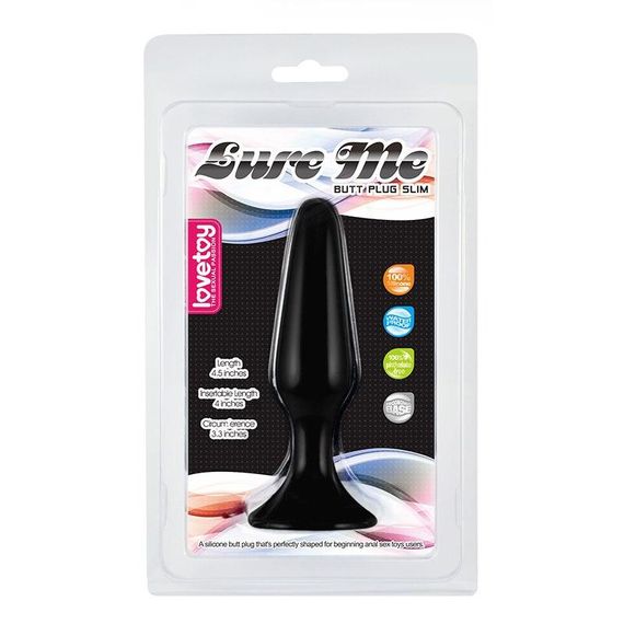 Силіконова анальна пробка LoveToy Small Anal Plug (чорна) sexstyle
