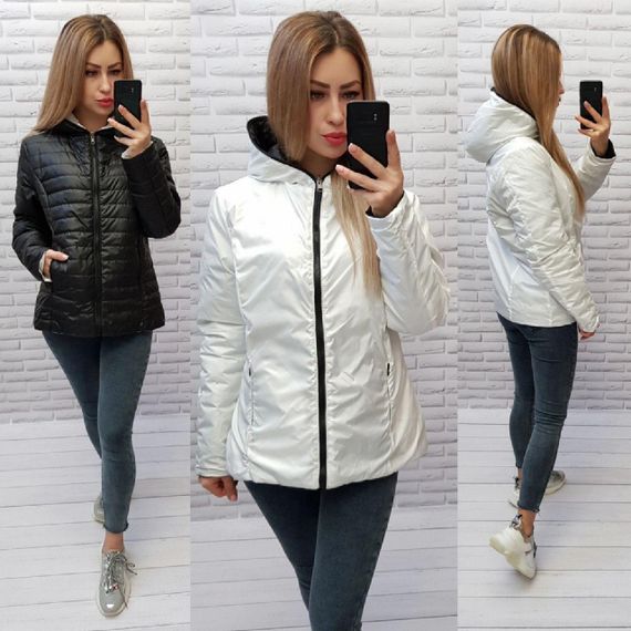 Куртка двостороння, арт.185, чорний / білий | Зображення 2