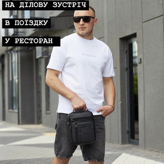 Чоловіча шкіряна сумка-барсетка через плече чорна Bexhill BX-02103 | Зображення 6