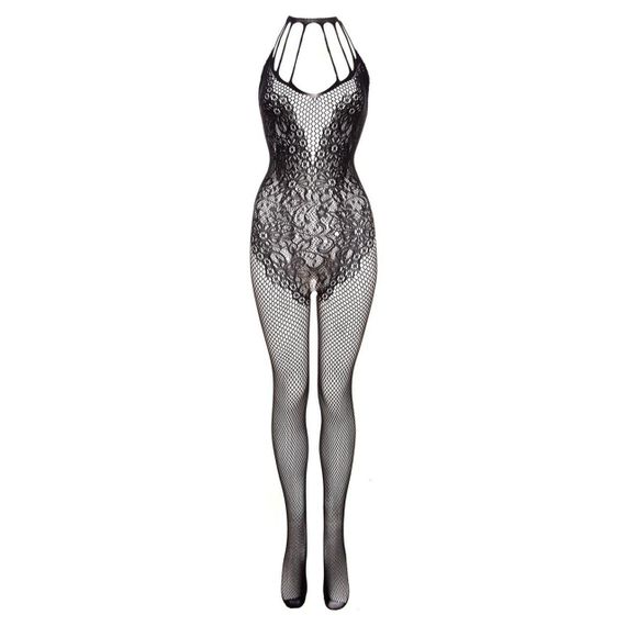 Бодістокінг - Christine Crotchless Bodystocking With Flowerlace Amara Black Sex Aura | Зображення 6