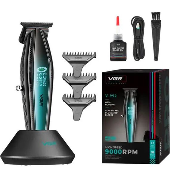 Машинка для стрижки волосся з потужним мотором XPRO VGR V-992 з насадками XH-274 1-2-3 мм | Зображення 2