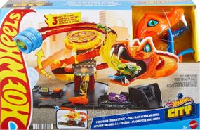 Трек Хот Вилс Сити Опасные существа Атака Кобры, Пиццерия Оригинал Hot Wheels City Pizza Slam Cobra Attack