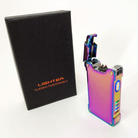 Дугова електроімпульсна запальничка із USB-зарядкою ліхтариком LIGHTER HL-437. Колір: хамелеон | Зображення 5