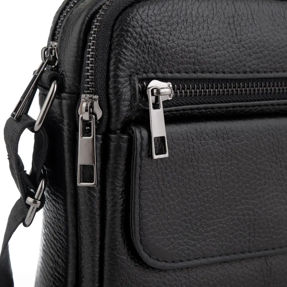 Сумка чоловіча через плече шкіряна чорна Tiding Bag IT-73302 | Зображення 3