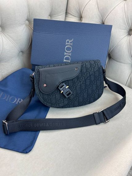 Месенджер чорний Dior Saddle Oblique Black c881 | Зображення 1