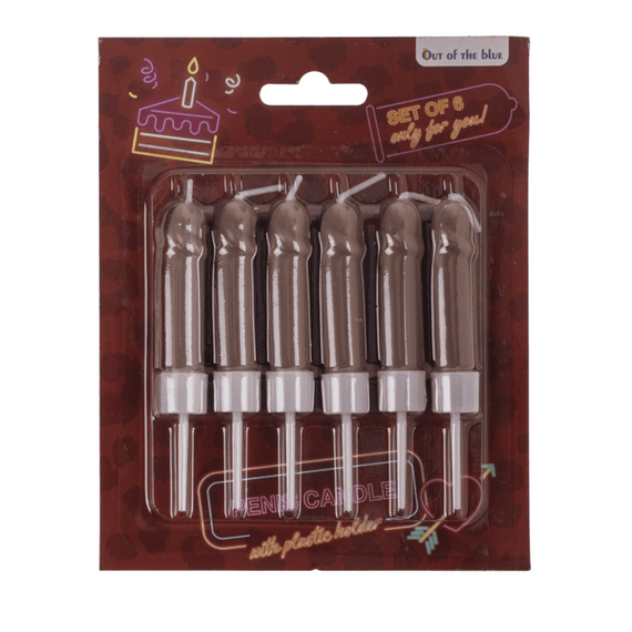 Свічки у вигляді пеніса Penis Candles Brown, 6 шт. Sex Aura