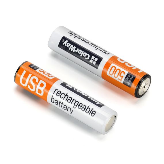 Акумулятор ColorWay AAА USB-С 590 mAh 1.5V (2шт) (Li-Polymer) (CW-UBAAA-09) | Зображення 1