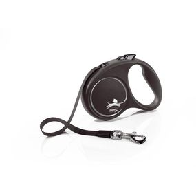 Рулетка Flexi Black Design S, лента 5 м, черный