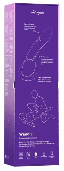 Смарт-вибромассажер We-Vibe Wand 2 Purple, очень мощный, функция Smart Silence | Зображення 8