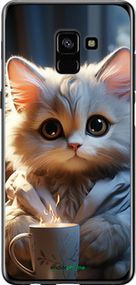 Чохол на Samsung Galaxy A8 Plus 2018 A730F Білий кіт "5646t-1345-2448"