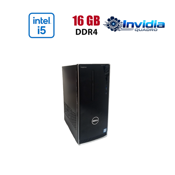 Ігровий ПК Dell Inspirion 3668 Tower / Intel Core i5-7400 (4 ядра по 3.0 - 3.5 GHz) / 16 GB DDR4 / 256 GB SSD / nVidia Quadro P620, 2 GB GDDR5, 128-bit / Wi-Fi+Bluetooth / DVD / Win 10 Home Lic б/в