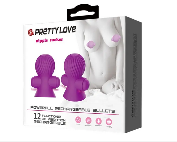 Вібростимулятори для сосків PRETTY LOVE — Nipple Sucker фіолетовий Sex Aura | Зображення 9