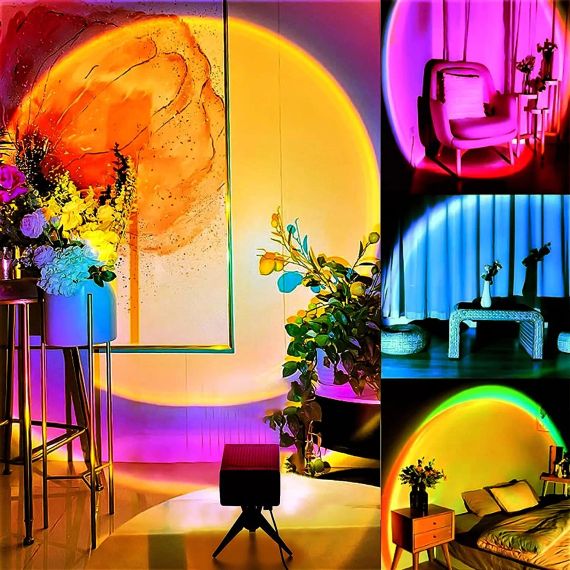 Sunset Lamp RGB 16 цветов - проекционный светильник заката, рассвета с пультом | Зображення 3