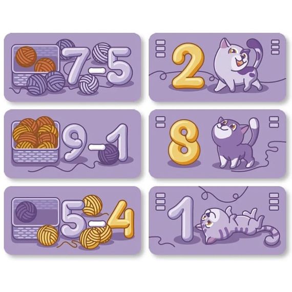 Настольная обучающая игра Мурчащее вычитание 360081, 63 карточки | Зображення 5