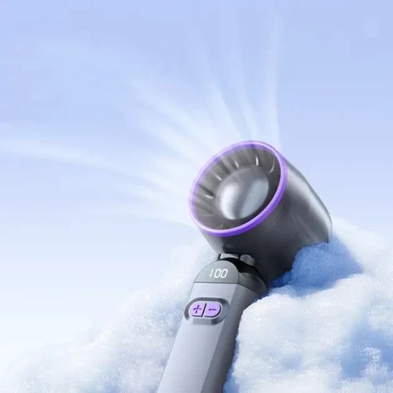 Вентилятор портативный настольный ручной Handheld fan LY-937 со встроенным аккумулятором и с цифровым дисплеем, 5 скоростей | Зображення 1