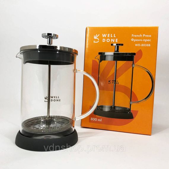 Френч-пресс вместительный Well, Ручной френч прес для чая, Эксклюзивные заварочные чайники XN-77 | Зображення 4