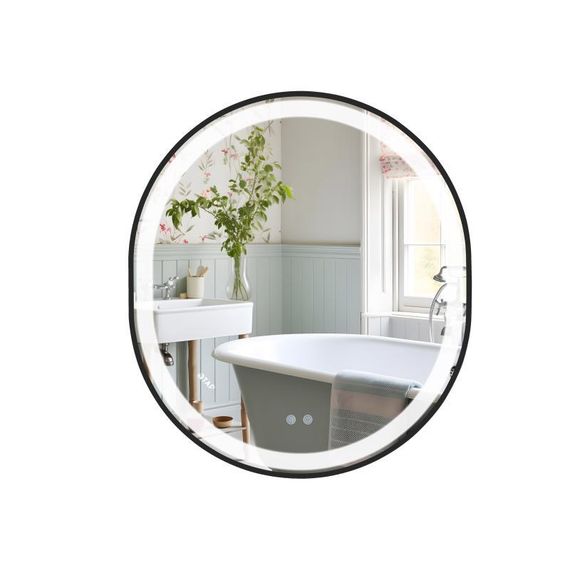 Дзеркало Qtap Gemini 800х700 з LED-підсвіткою Touch, з антизапотіванням, з димером, рев. темп. кольору (3000-6500K) Reverse