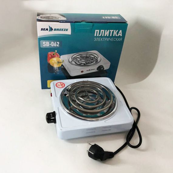 Настольная плита электрическая Sea Breeze SB-062 1000 Вт, настольная одноконфорочная, плита бытовая | Зображення 3
