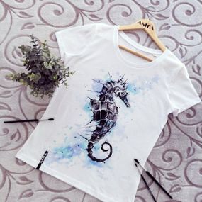 Футболка женская с принтом повседневная S Белая