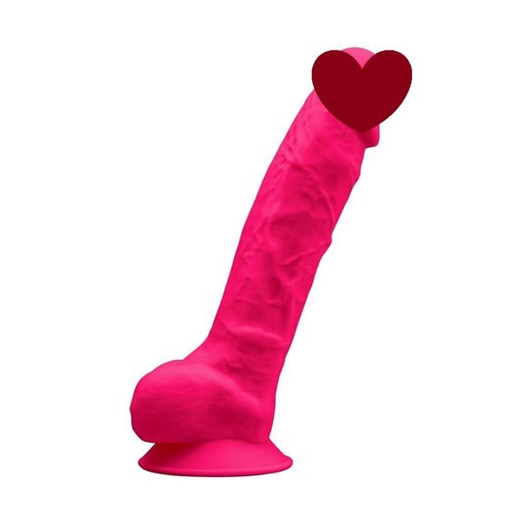Фаллоимитатор SilexD Tomas Pink (MODEL 1 size 9in), двухслойный, силикон+Silexpan, диаметр 4,9см Sex Aura