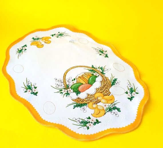 Великодня серветка на кошик 38х64см | Накидка на великодній кошик | пасхальний рушник