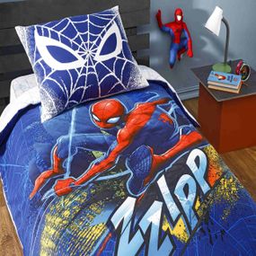 Постельное белье TAC Disney 160×220 см Spiderman Blue City