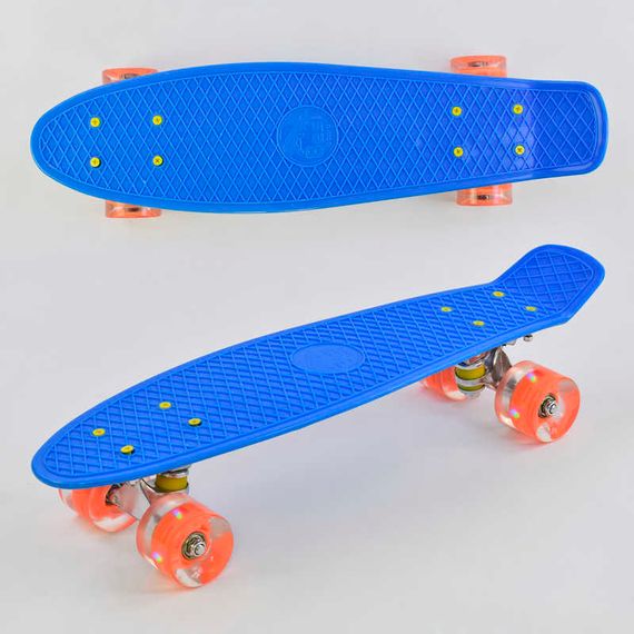 Скейт Пенні борд 0880 Best Board, СИНІЙ, дошка=55см, колеса PU зі світлом, діаметр 6 см | Зображення 1