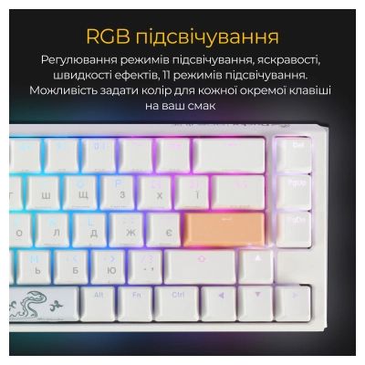 Клавиатура Ducky One 3 SF Cherry MX Brown RGB UA USB White (DKON2167ST-BUAPXPWWWSC1) | Зображення 8