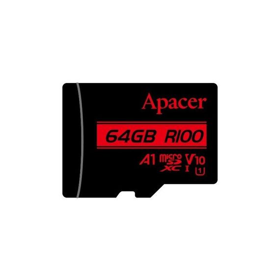 Карта пам'яті 64 GB Apacer МicroSDXC UHS-I Сlass 10 чорний