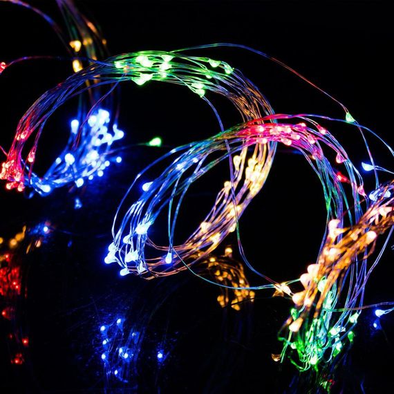 Гірлянда Кінський хвіст від мережі, 2м, 10 ниток, 200 LED, RGB / Світлодіодна новорічна гірлянда на ялинку | Зображення 1