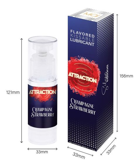 Оральний лубрикант на водній основі з ароматом шампанського та полуниці Mai - Attraction Flavored Kissable Lubrikant Champagne | Зображення 4