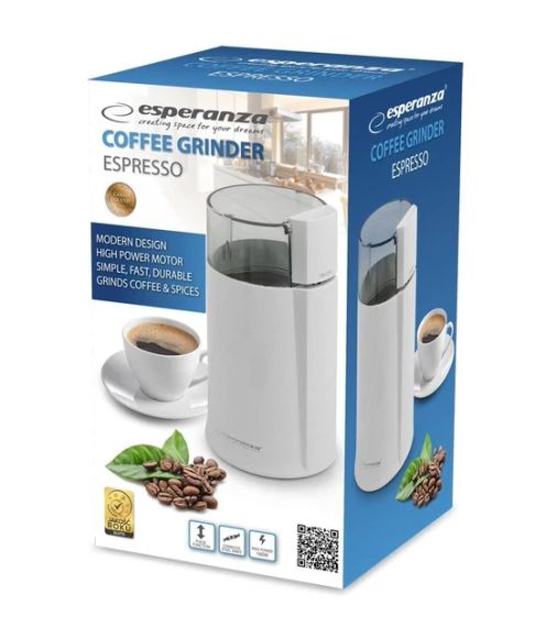 Кавомолка електрична Esperanza EKC001W Espresso 160 Вт, ножова, 50 г, біла | Зображення 7