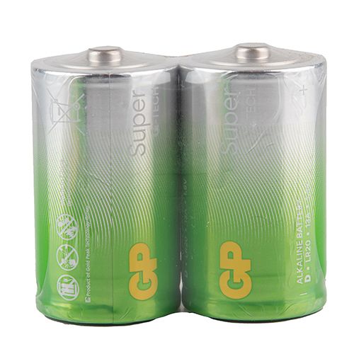 Батарейка GP SUPER  ALKALINE 1.5V 13A21-S2 лужна,  LR20, D