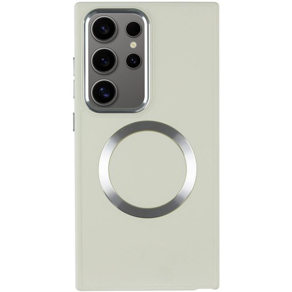 TPU чохол Bonbon Metal Style with MagSafe для Samsung Galaxy S24 Ultra Білий / White | Зображення 1