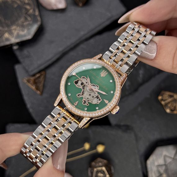 Годинник наручний Awarder 049 Silver-Gold-Green | Зображення 1