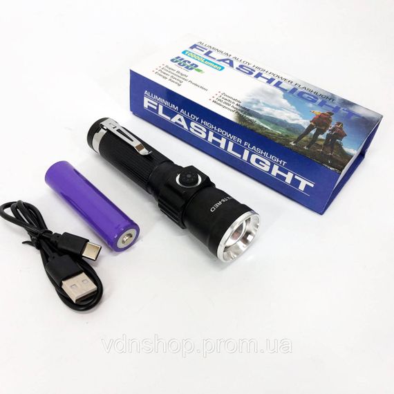 LED ліхтар із зарядкою PLD-1812-T6, Компактний портативний ліхтар LED потужний на вулицю UK-56 | Зображення 8