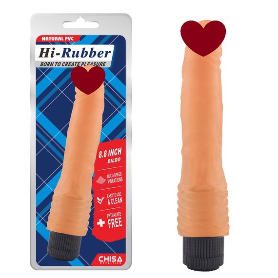 Вибратор реалистичный Chisa Hi-Rubber на батарейках, бежевый sexstyle