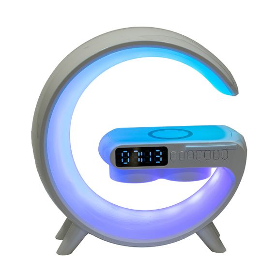 Портативная колонка с зарядкой для телефона и RGB-подсветкой 15 Вт, белая | Зображення 5