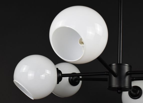 Люстра стельова на 6 лампочок 27827 Чорний 24-59х80х80 см. | Зображення 4