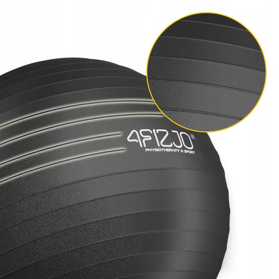 М'яч для фітнесу (фітбол) 4FIZJO 75 см Anti-Burst Black (P-5907739316370) | Зображення 7