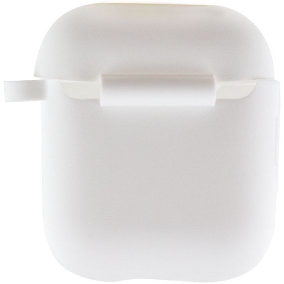 Силиконовый футляр New с карабином для наушников Airpods 1/2 Белый / White | Зображення 2