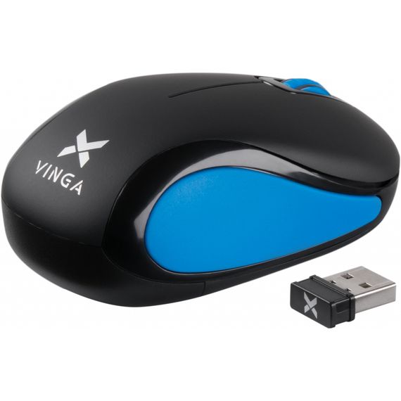 Мишка Vinga MSW-907 black - blue | Зображення 1