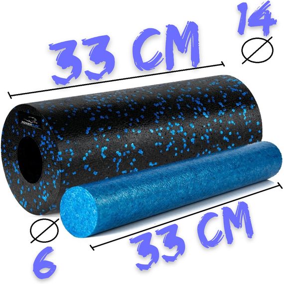 Массажный ролик (роллер) гладкий Паверплей PP-4348 2 in 1 EPP Foam Roller Черно/Синий (33x14см.) | Зображення 9