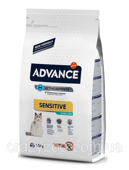 Сухой корм для стерилизованных кошек с чувствительным пищеварением Advance Sterilized Salmon Sensitive 1.5 кг