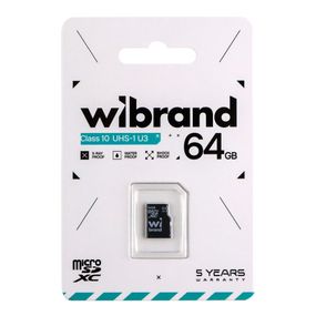 Карта Памяти Wibrand MicroSDXC 64gb UHS-1 U3 10 Class