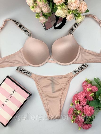 Комплект жіночої спідньої білизни Victoria's Secret Вікторія Сікрет модель Rhinestone зі стразами M, 75 В,