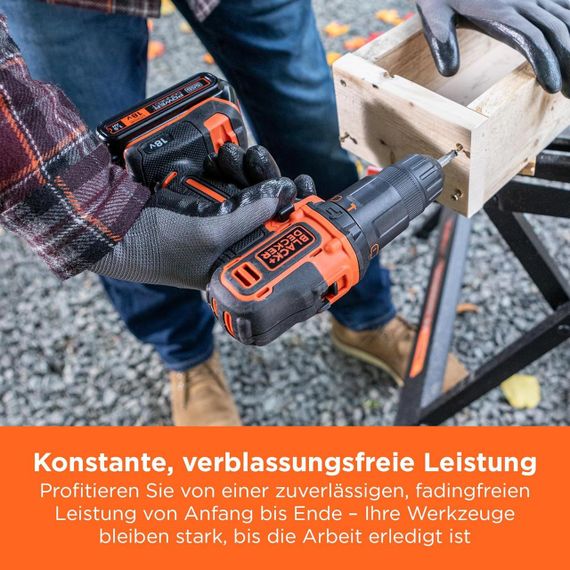 Аккумулятор Black+Decker 18V, 2.0AH, литий-ионный для электроинструментов POWERCONNECT, BL2018-XJ, Li-Ion | Зображення 5