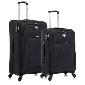 Набор чемоданов Bonro Tourist 2 шт текстильные дорожные на 4 колесах черный (42400953)