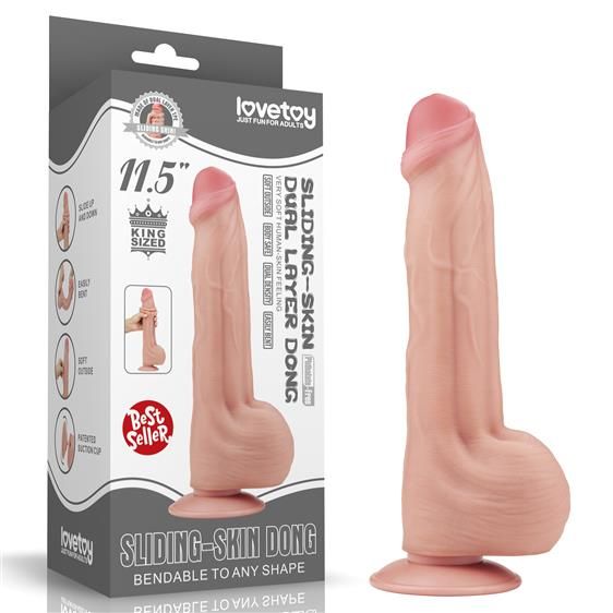 Фалоімітатор - Sliding-Skin Dual Layer Dong 11.5" Flesh