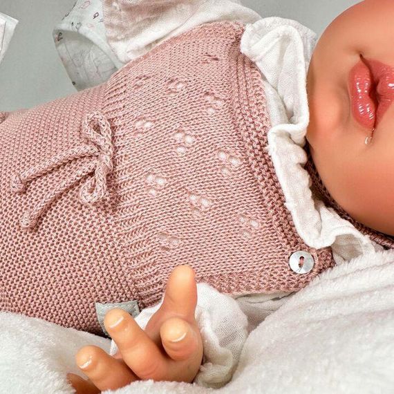 Іспанська Лялька Реборн Вініл Силіконовий Новонароджений Пупс Преміум 3D Розпис Nines d'Onil Sandra Pink 48 см | Зображення 3